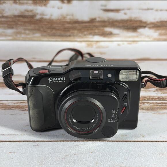 Canon Autoboy TELE Quartz Date 35mm Film Camera – Point & Shoot Tested Japan - Picture 1 of 5